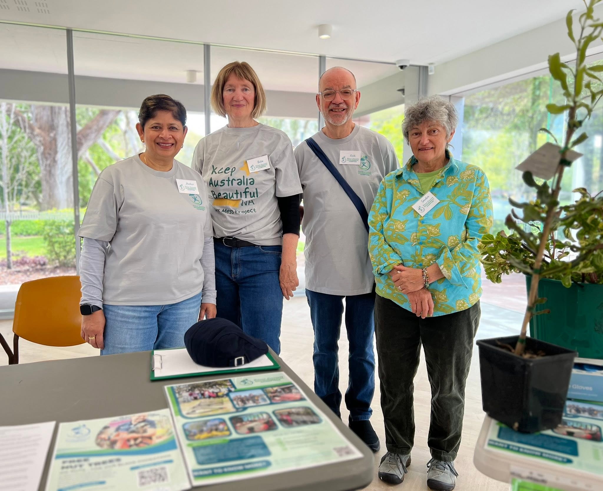 BCEC volunteers at the Belmont Community Markets stall in Glasshouse Belmont