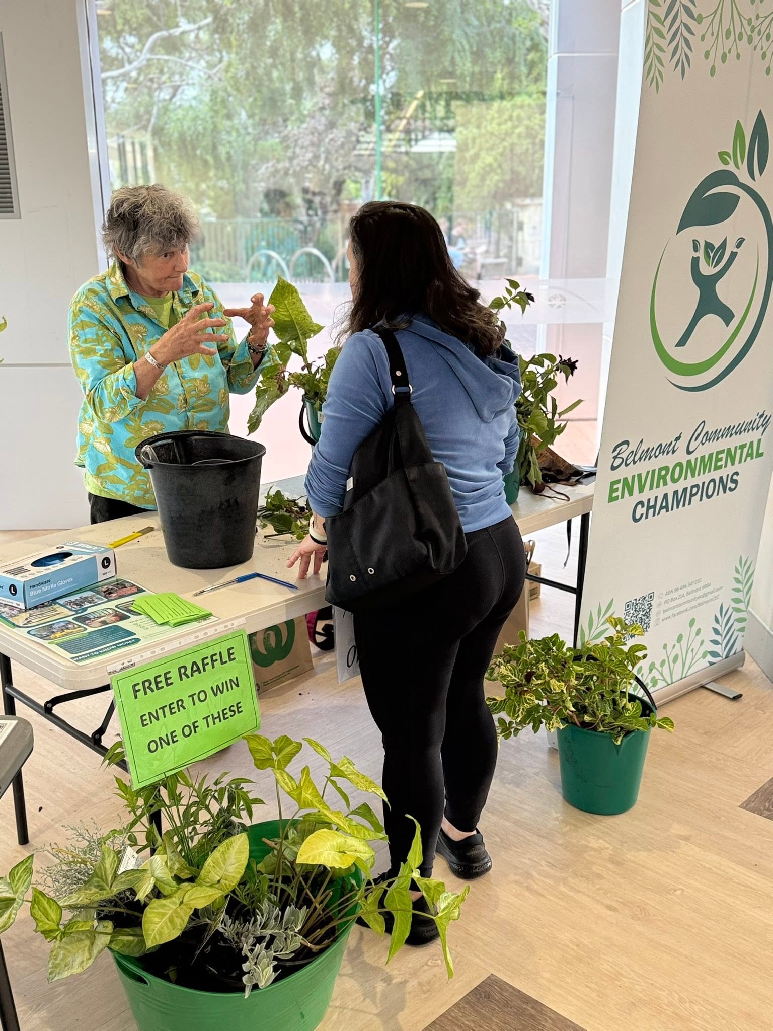 Sandra leading the plant propagation session at Belmont Community Markets