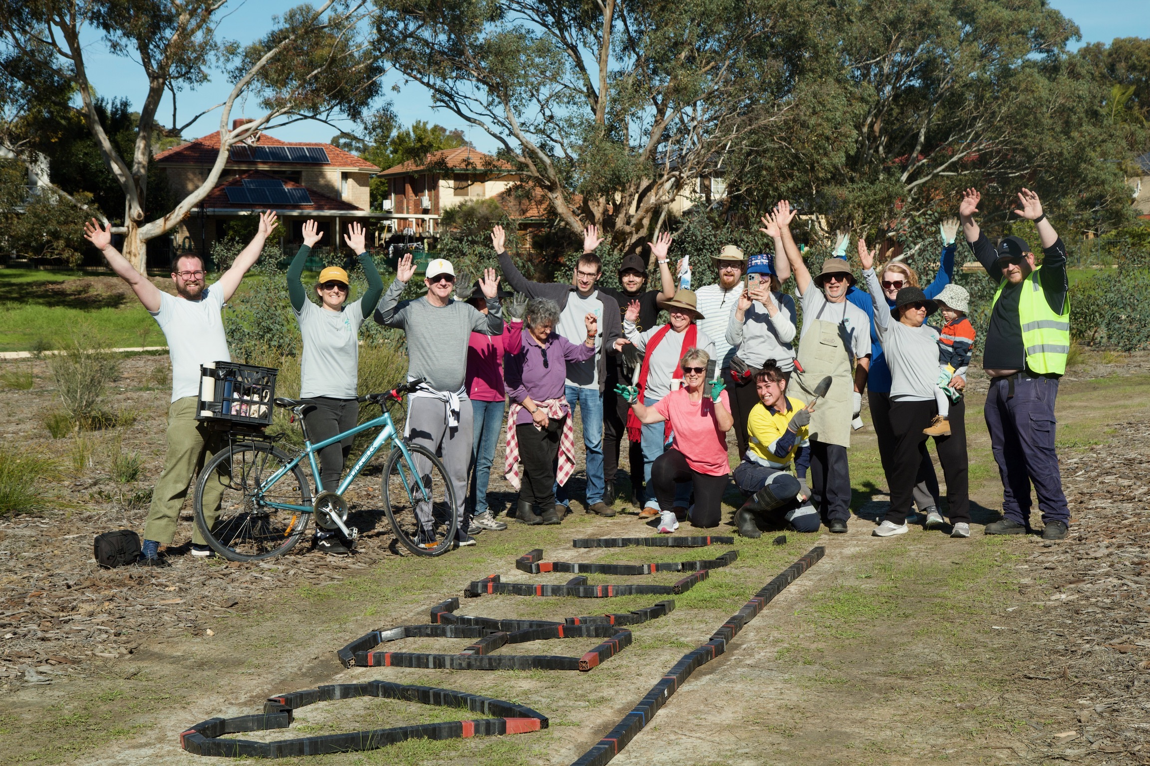Garvey Park Green-up volunteers celebrating after planting day