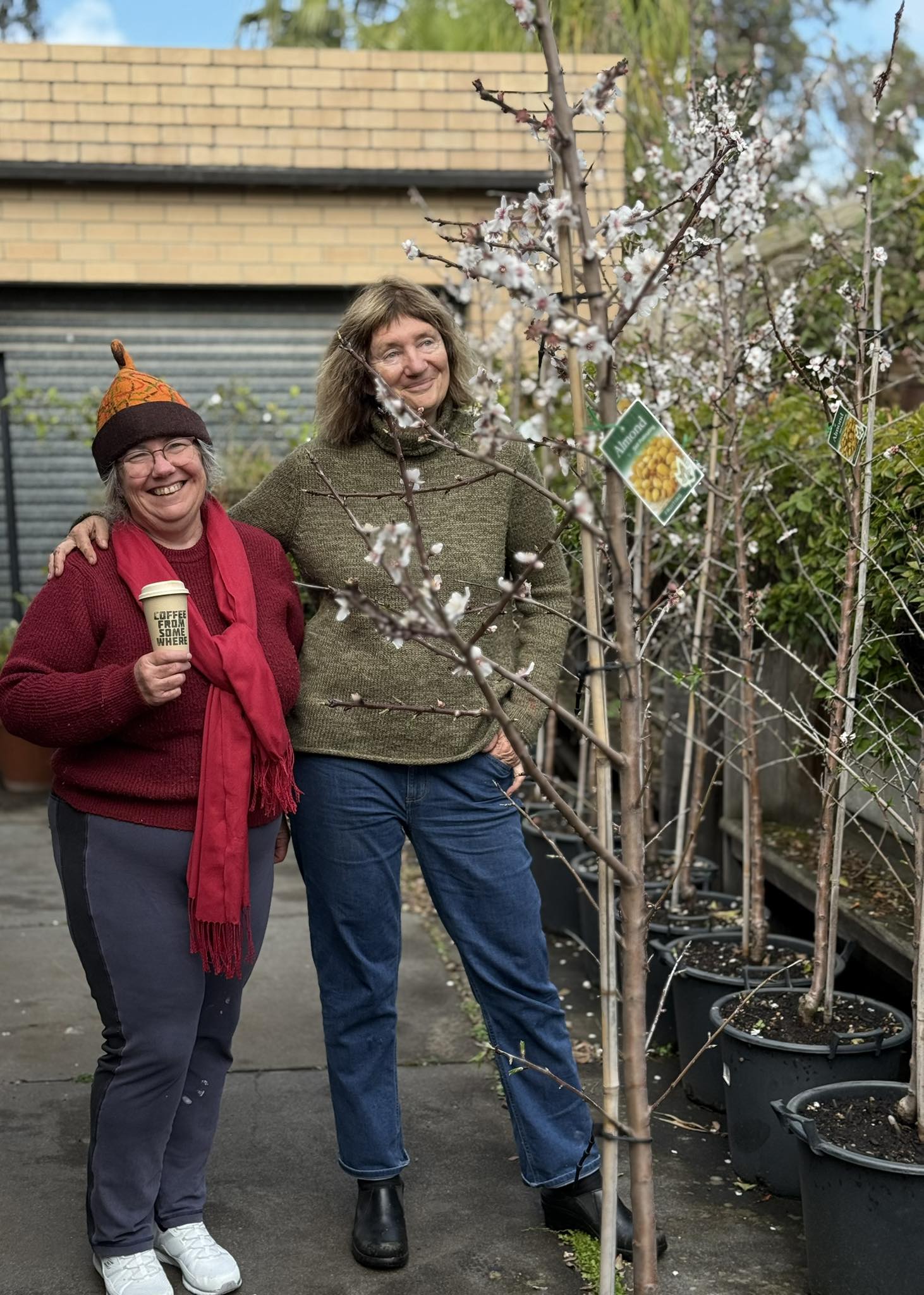 Belmont residents with their new Go Nuts foraging trees