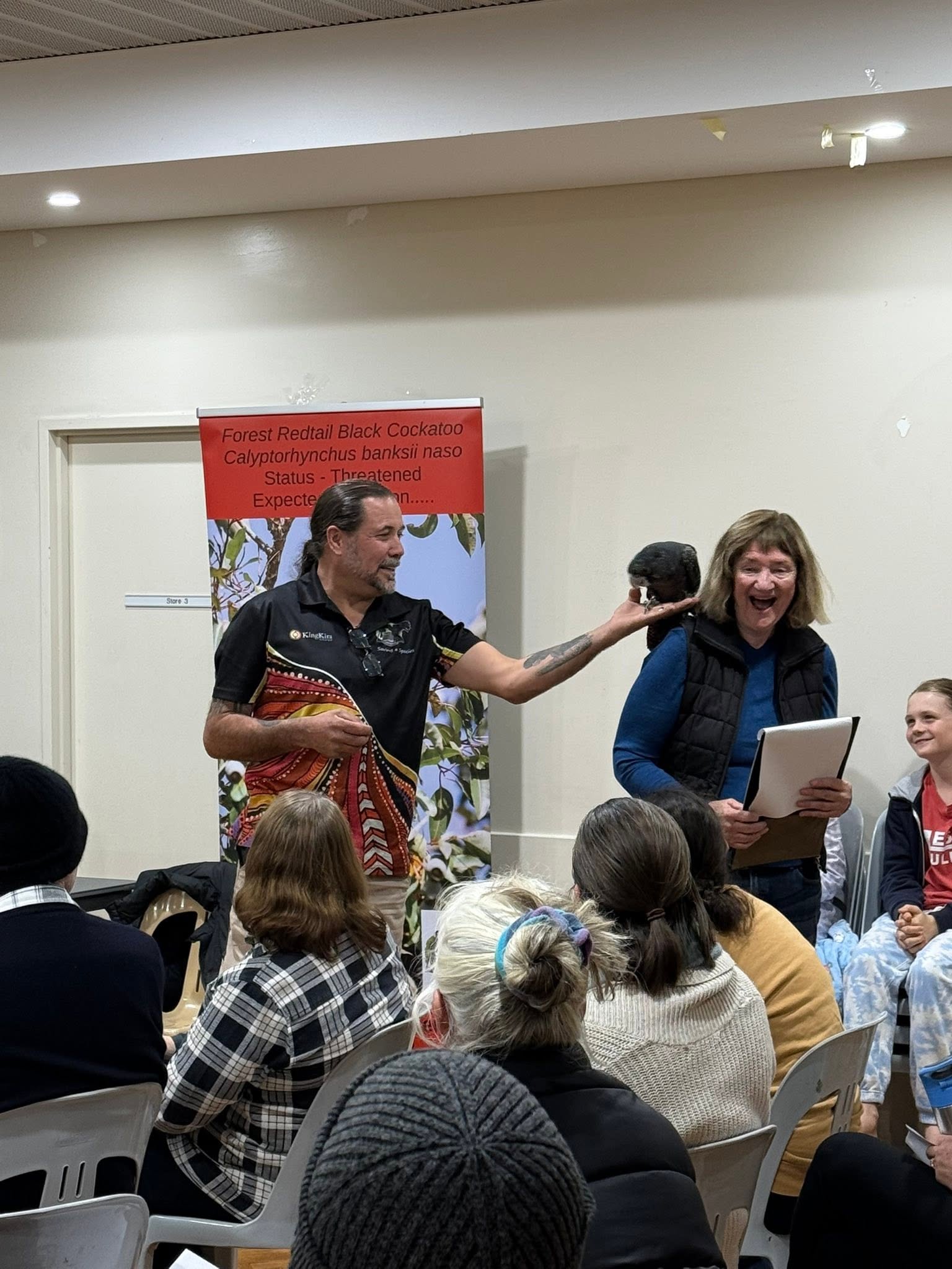 Go Nuts workshop participants learning about black cockatoos