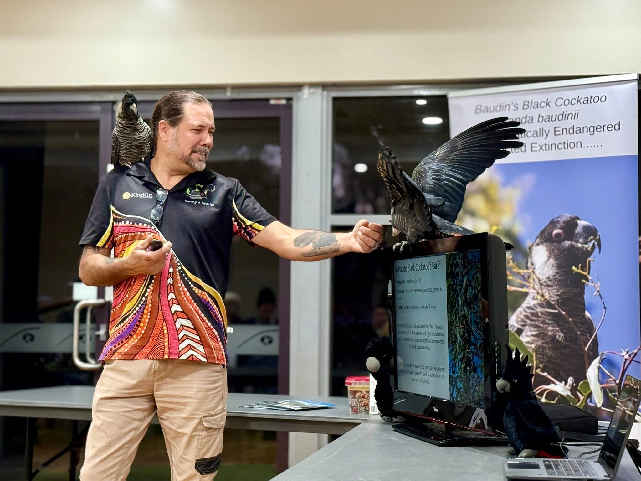 Community members at a Go Nuts black cockatoo education event