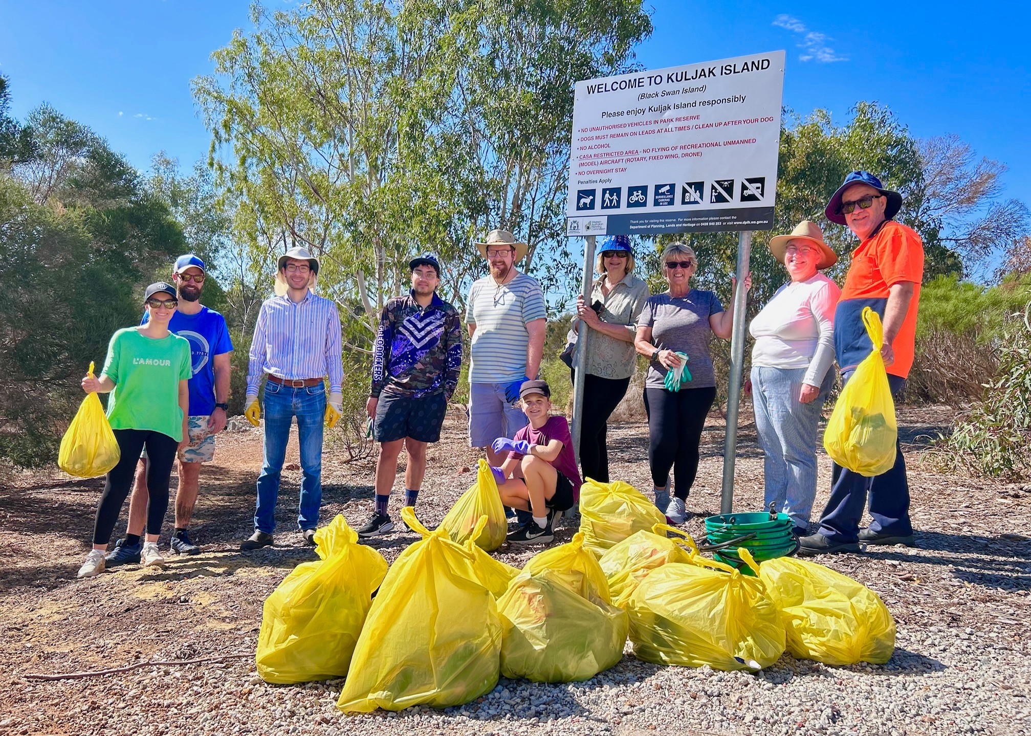 BCEC volunteers with collected litter at Kuljak Island during the Less Mess program
