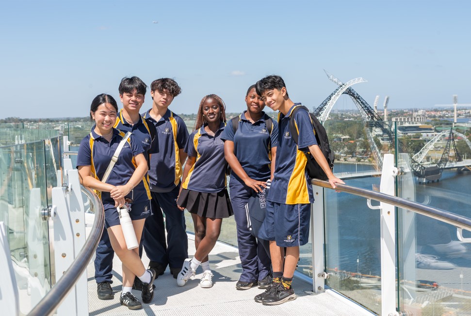 Secondary students on the Less Mess visit to Optus Stadium