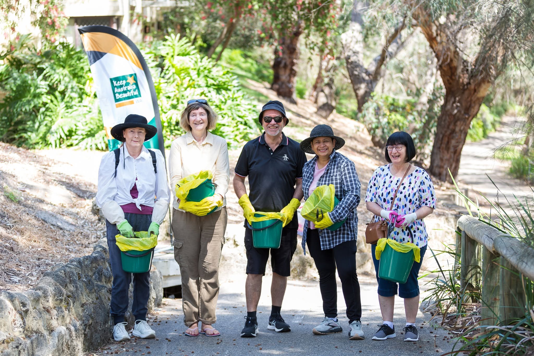 Volunteers collecting litter at a Balbuk clean-up